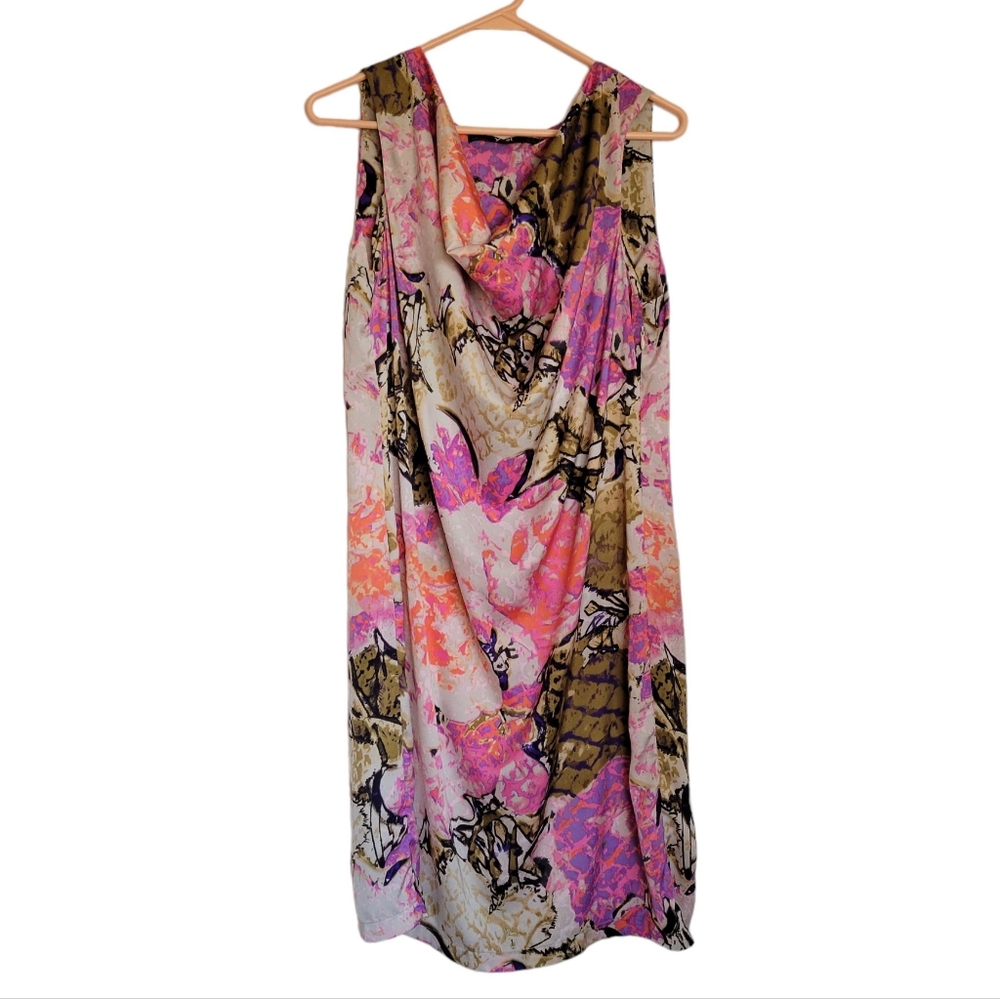 Yest Womens Floral Drape Neck Sleeveless Dress Size: 10-12